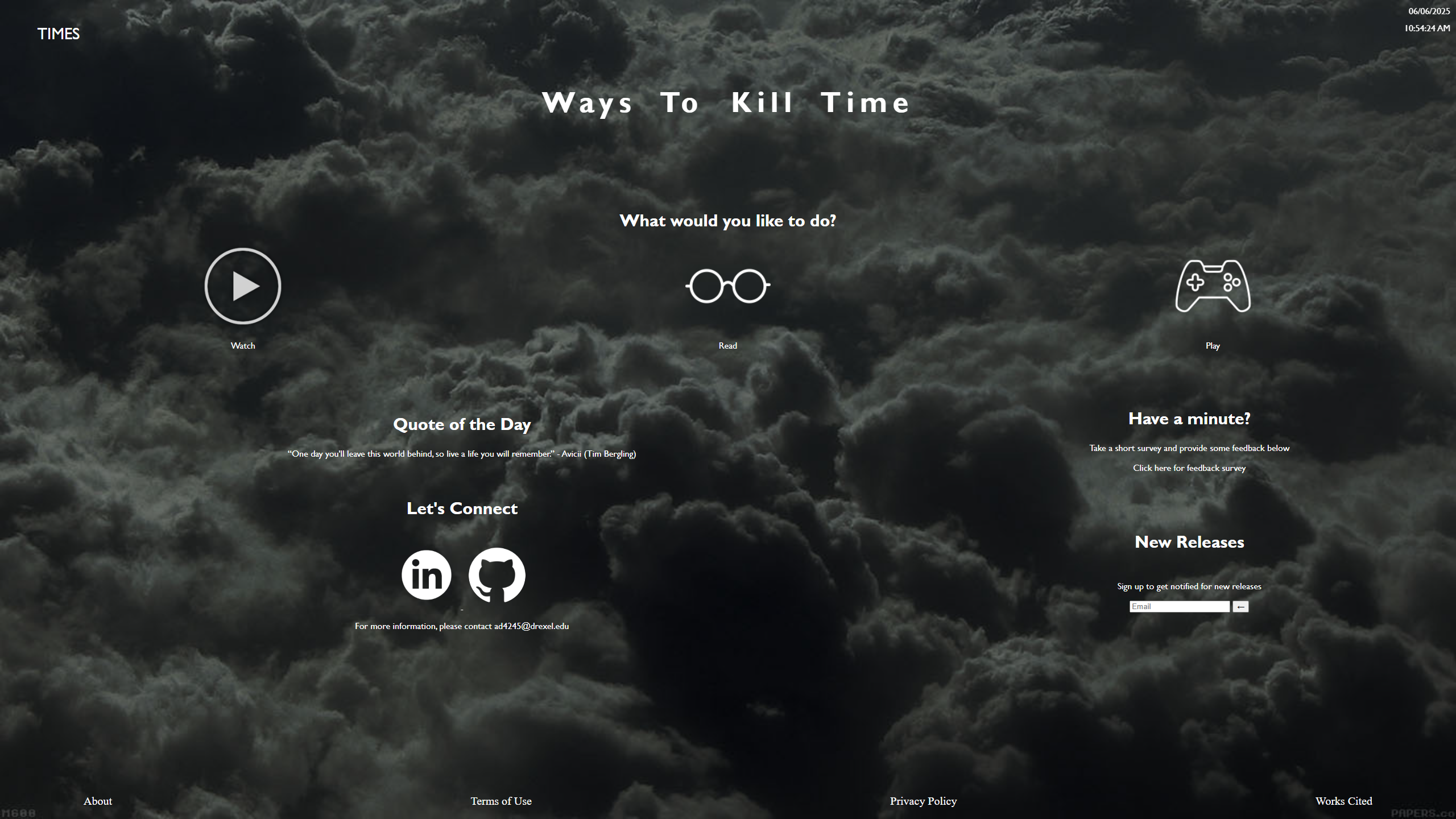 Times Entertainment Project View